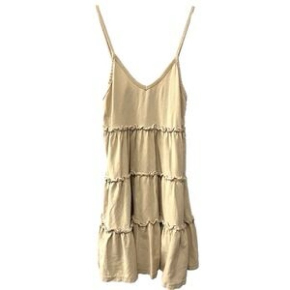 Zara Tan Spaghetti Strap Dress